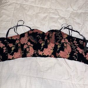 Size XL Fashion Nova velvet floral bustier